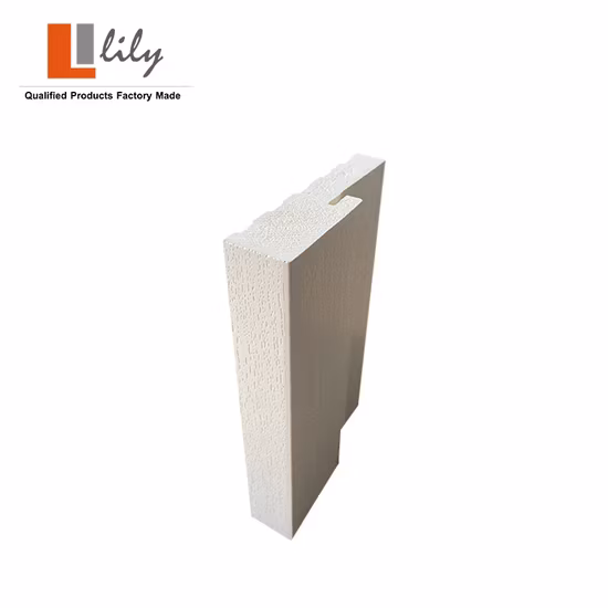 Telaio in PVC WPC, porta in metallo, venature del legno, telaio della porta in fibra di vetro, stipite